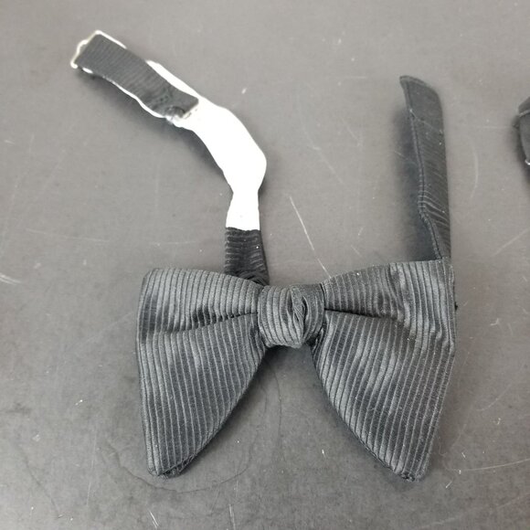 After Six Adjustable Black Bow Tie Pinstripe Pattern and Crossover Western Tie - Picture 1 of 6